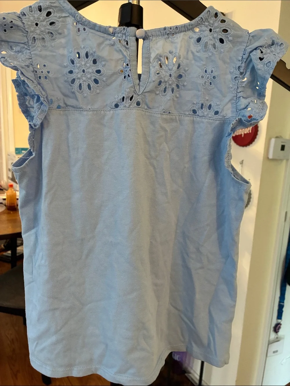 Tommy Bahama Light Blue Eyelet Cap-Sleeve Camisole